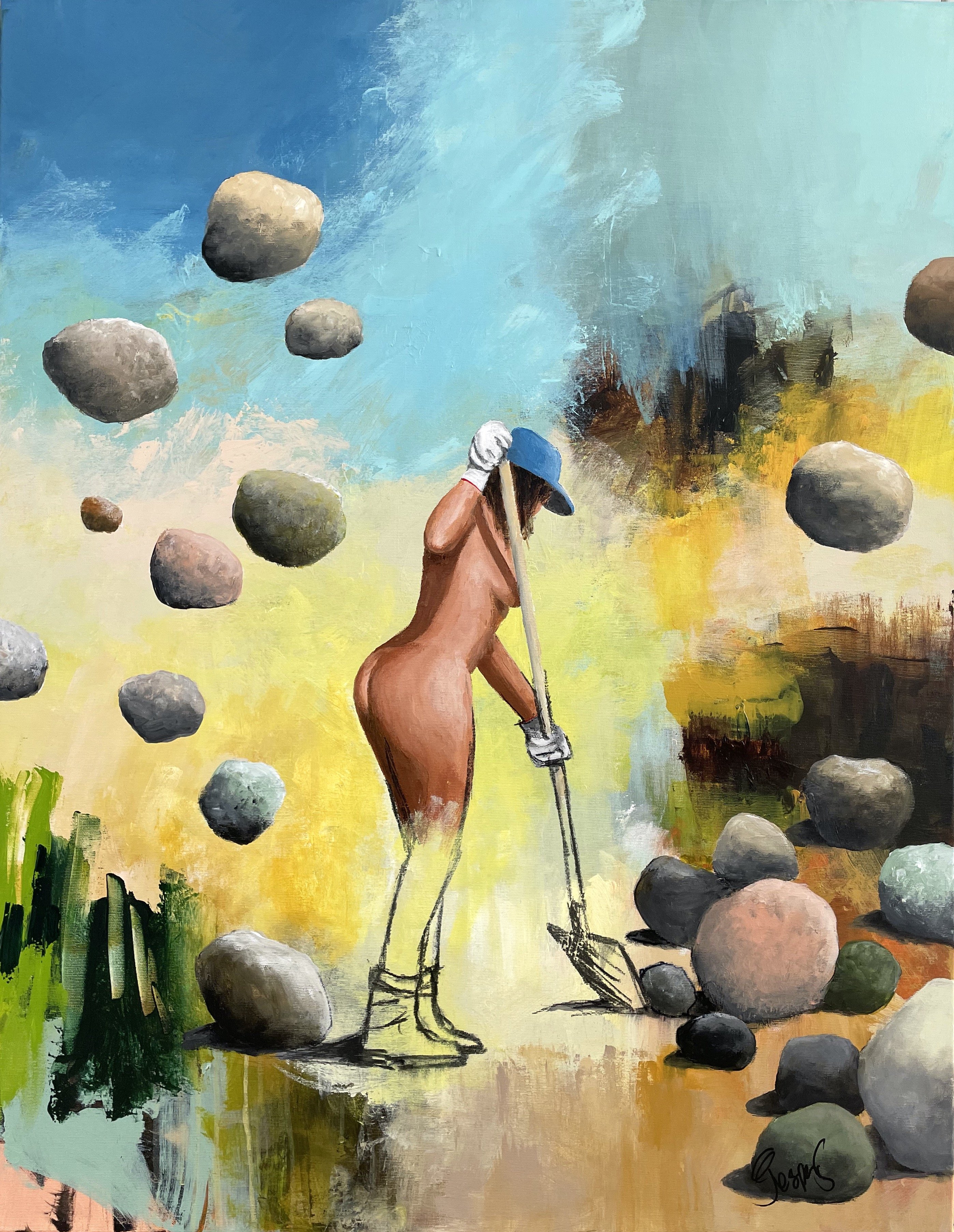 Nine to Five 70x90cm maleri  af Jesper Srensen