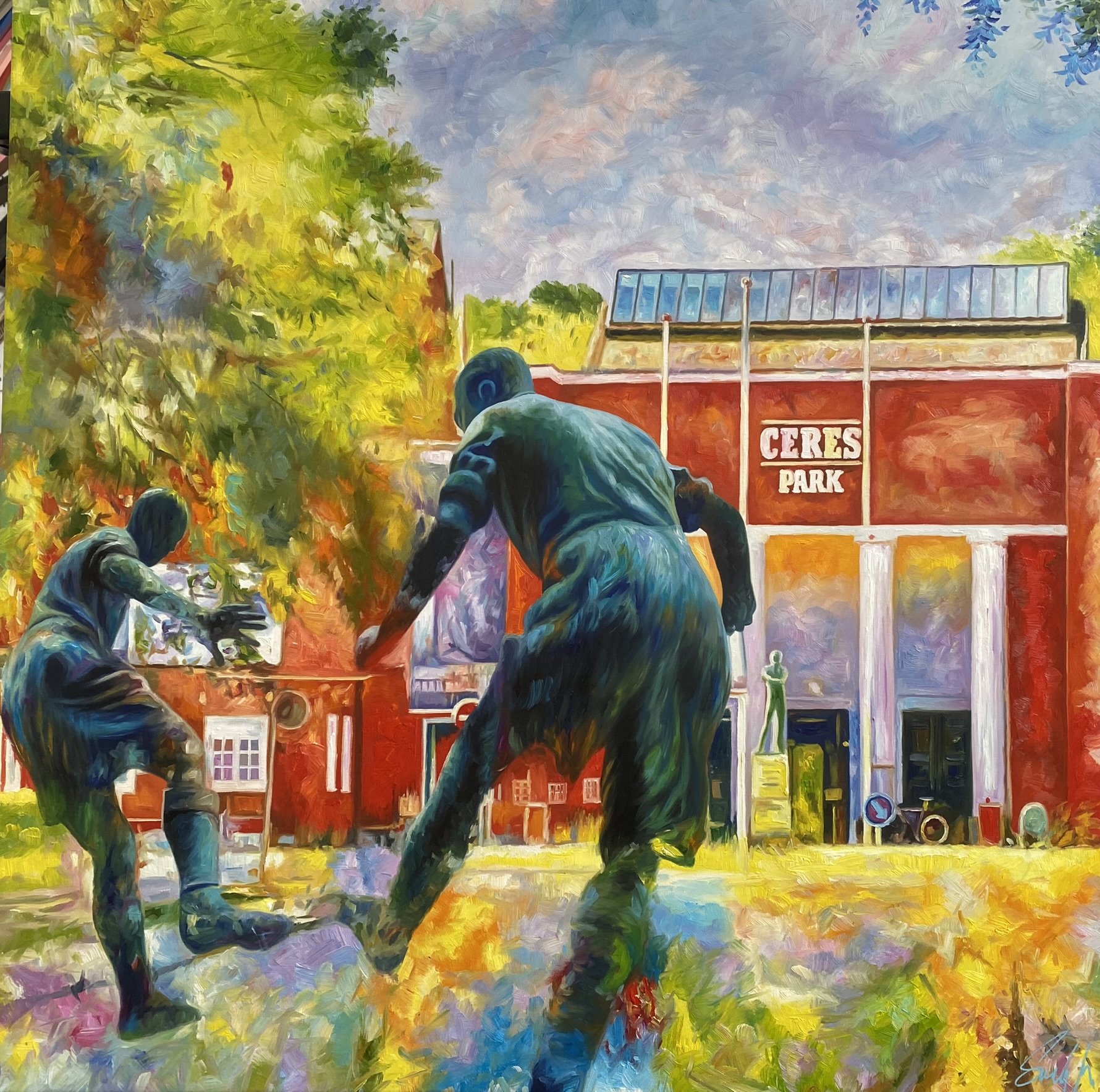 Ceres Park, oliemaleri 100x100cm af Sarah Hi