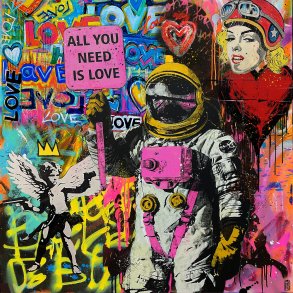 Made in Heaven, 80x80cm, giclee af Helt Sort