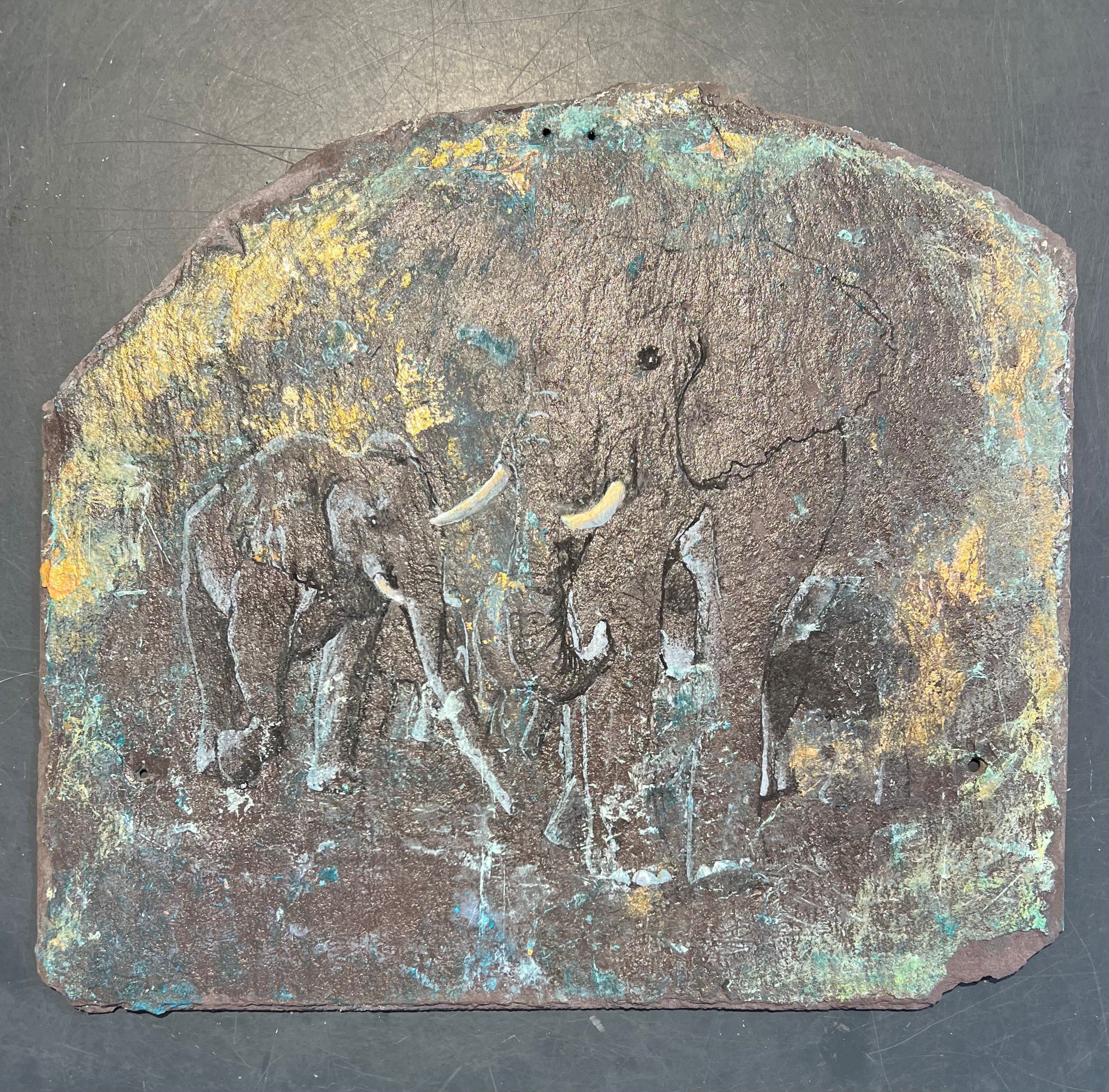 Anne-Mette Lehrskov, 30x35cm maleri af elefant