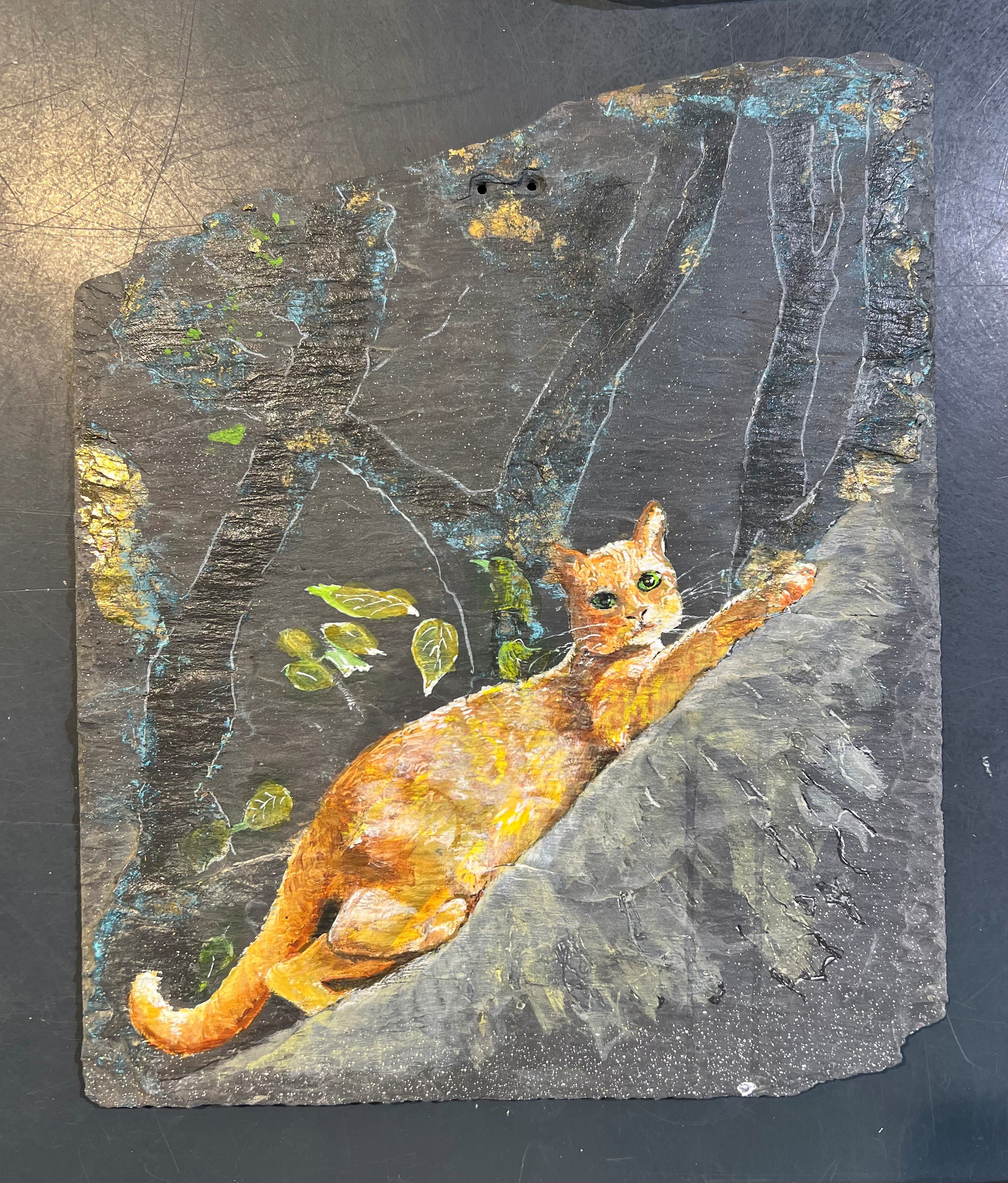 Anne-Mette Lehrskov, 30x35cm maleri af kat
