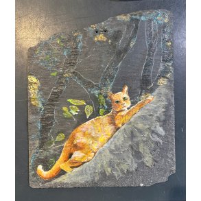 Anne-Mette Lehrskov, 30x35cm maleri af kat