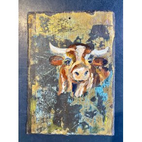 Anne-Mette Lehrskov, 20x25cm maleri af ko