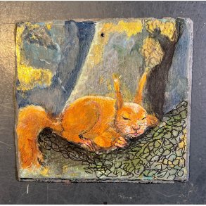 Anne-Mette Lehrskov, 12x12cm maleri af egern