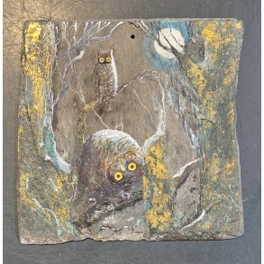 Anne-Mette Lehrskov, 20x20cm maleri af ugler