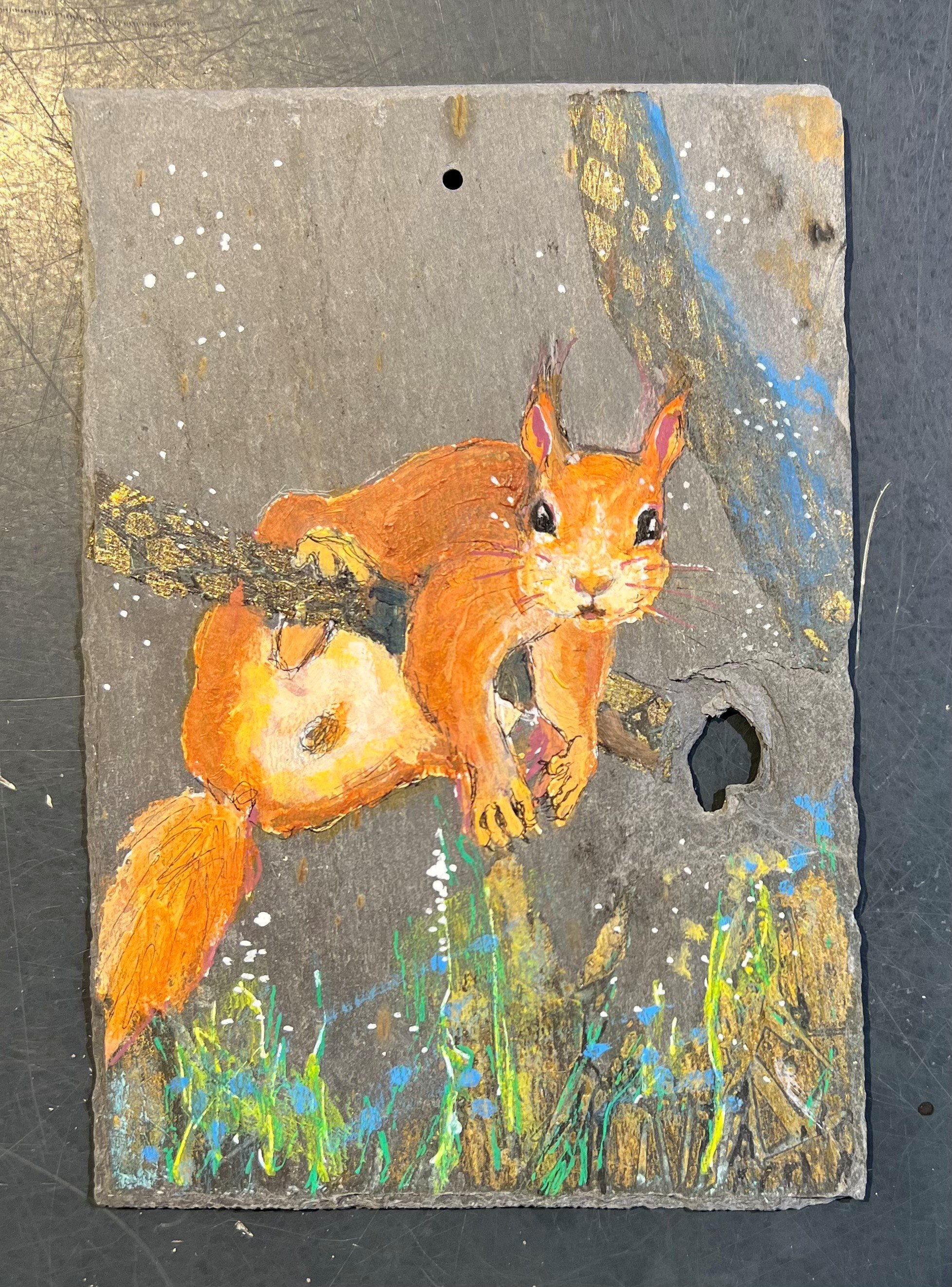 Anne-Mette Lehrskov, 12x18cm maleri p skiffer
