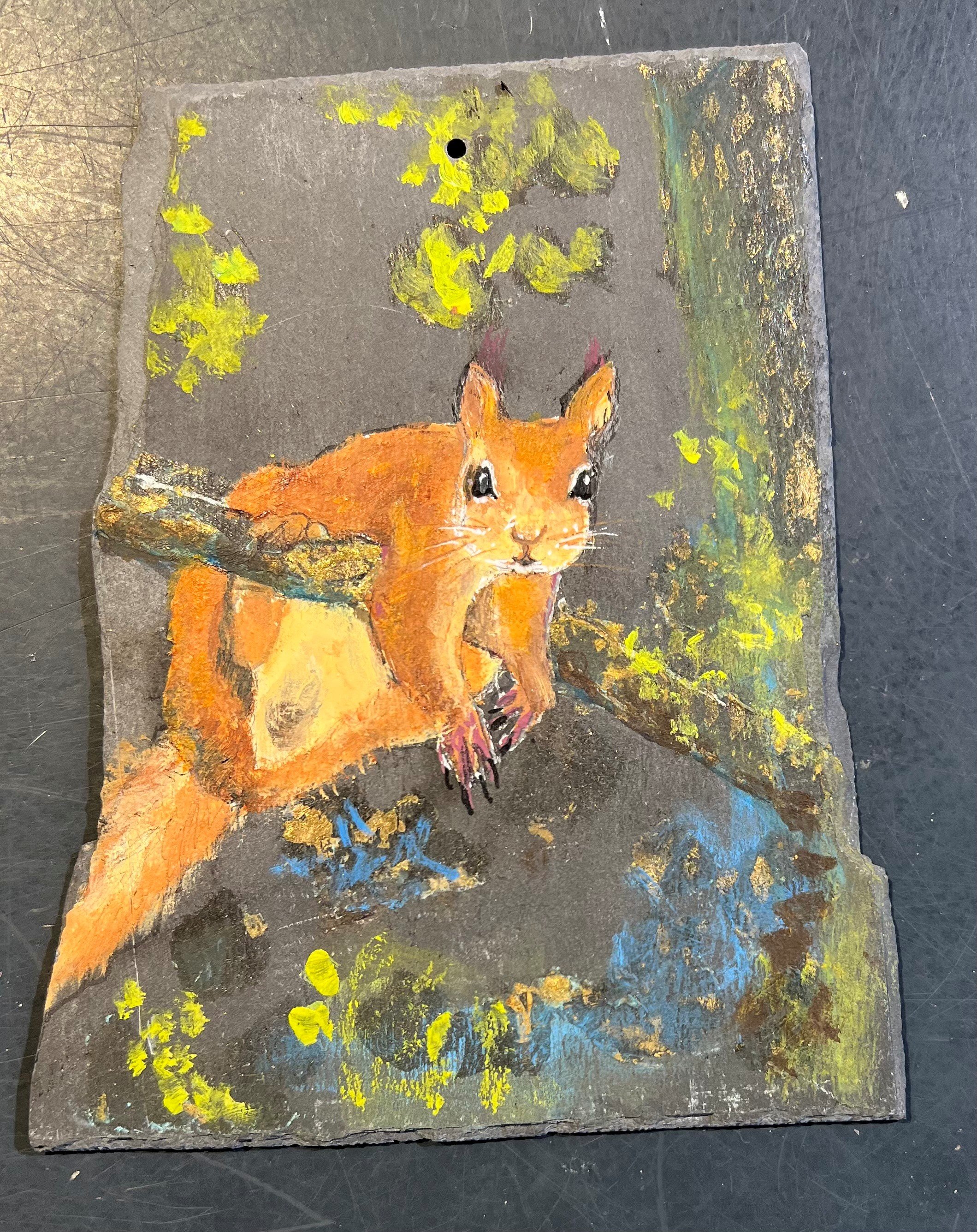 Anne-Mette Lehrskov, 12x18cm maleri p skiffer