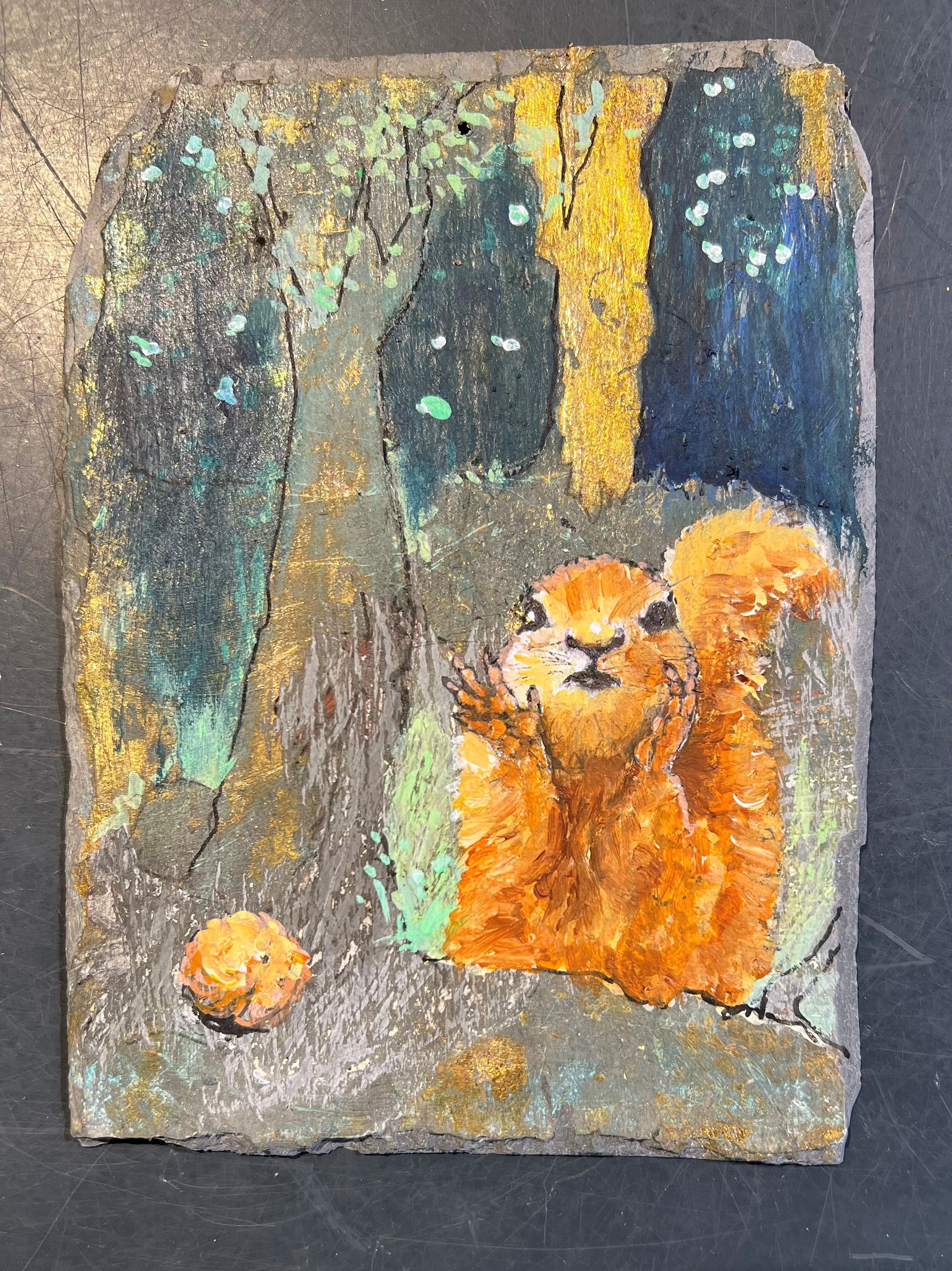 Anne-Mette Lehrskov, 12x18cm maleri p skiffer