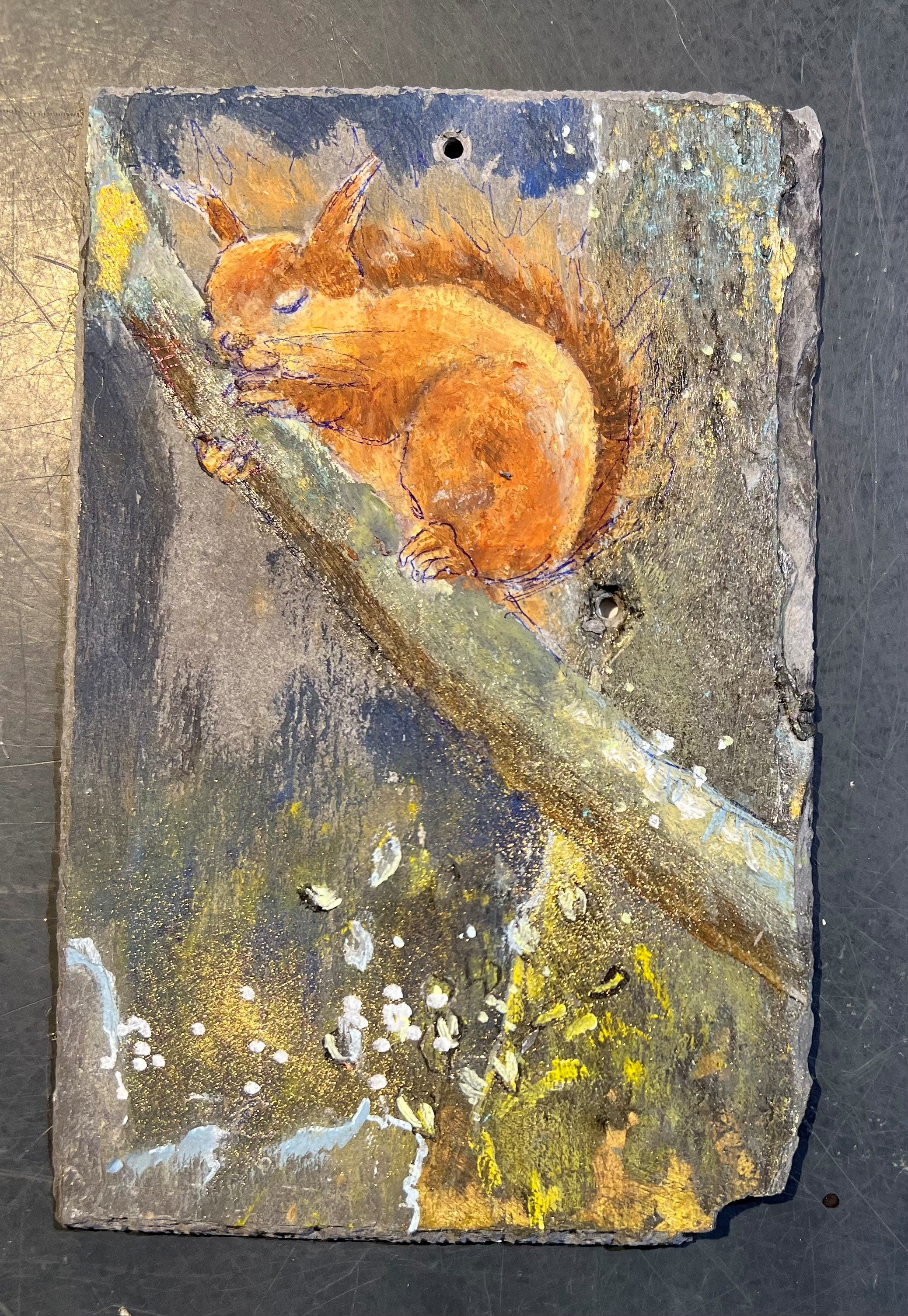 Anne-Mette Lehrskov, 12x18cm maleri p skiffer