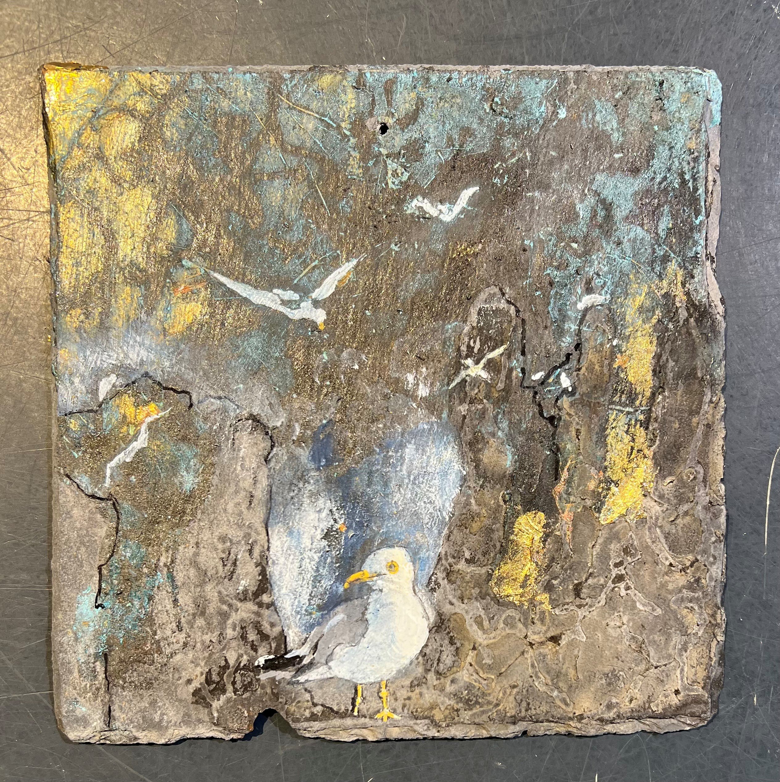 Anne-Mette Lehrskov, 20x20cm maleri af mger