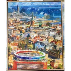 Aarhus maleri, ARoS 100x80cm af Sarah Hi