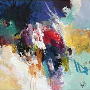 Dancing in the Sky 100x100cm maleri  af Jesper Srensen