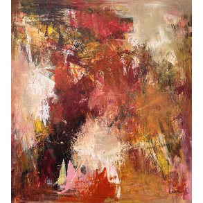 Susanne Gemmer 100x110cm abstrakt maleri