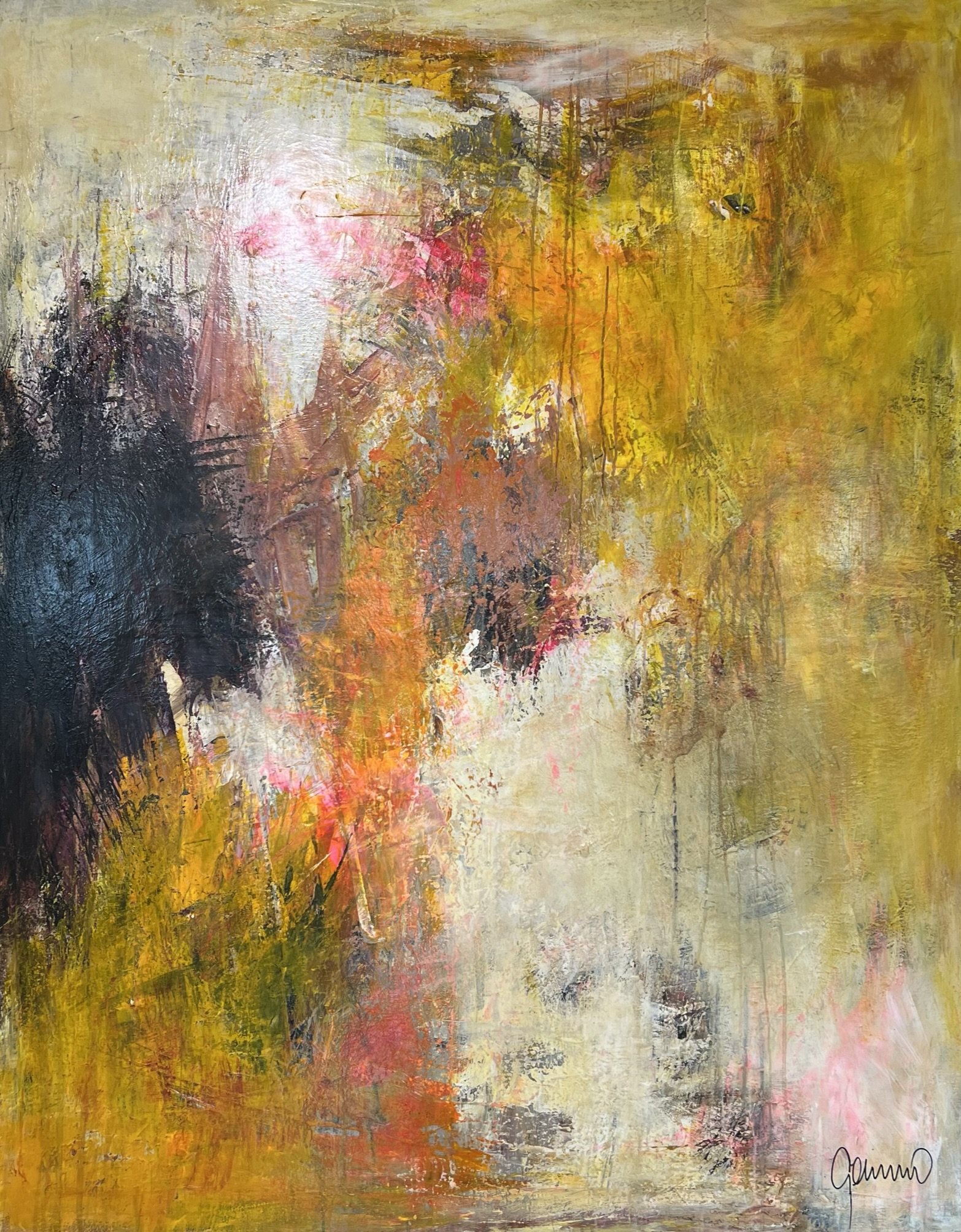 Susanne Gemmer 120x150cm abstrakt maleri