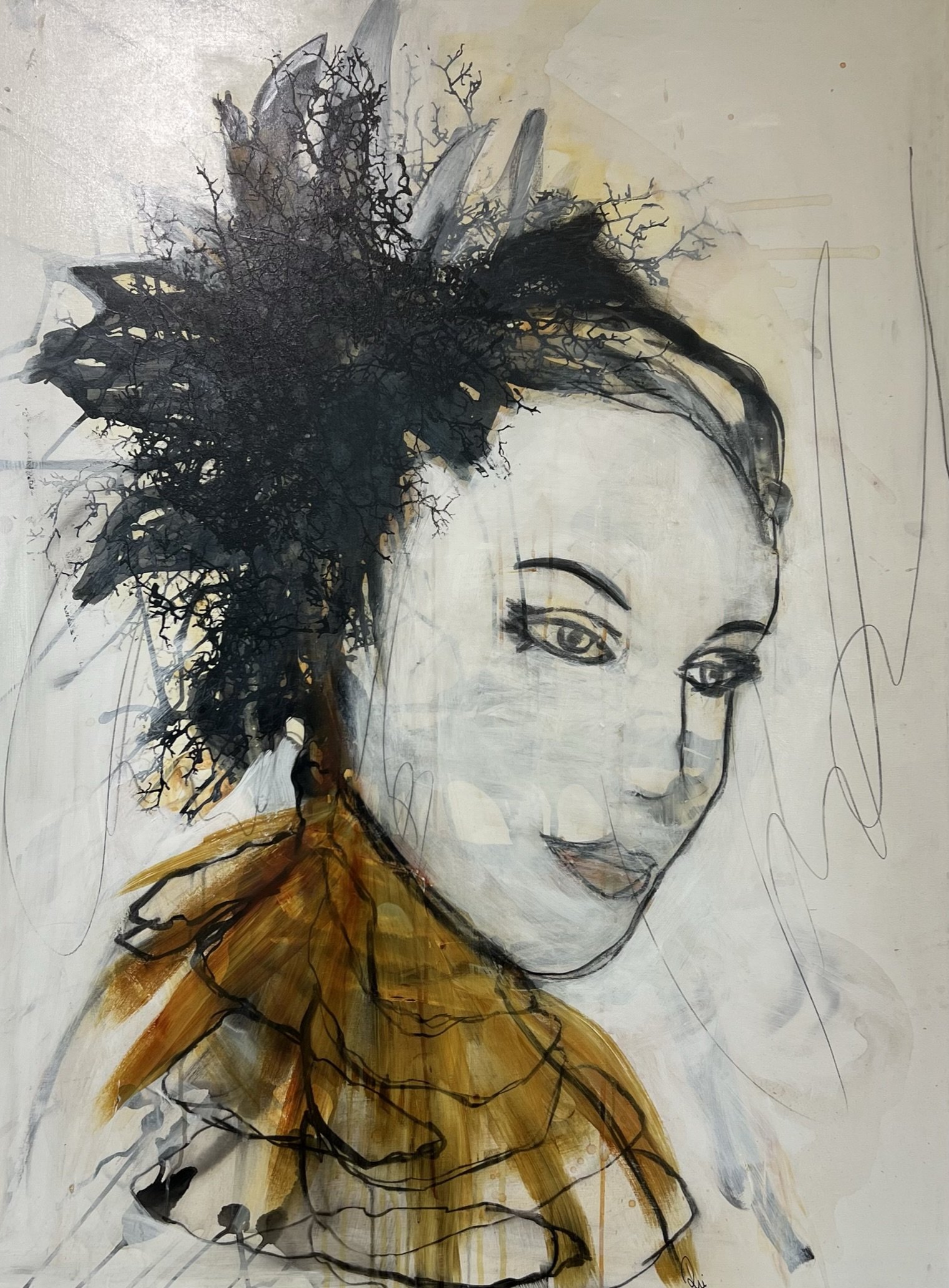 Rie Brdsgaard  90x120cm maleri portrt