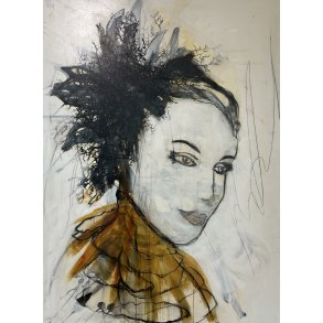 Rie Brdsgaard  90x120cm maleri portrt