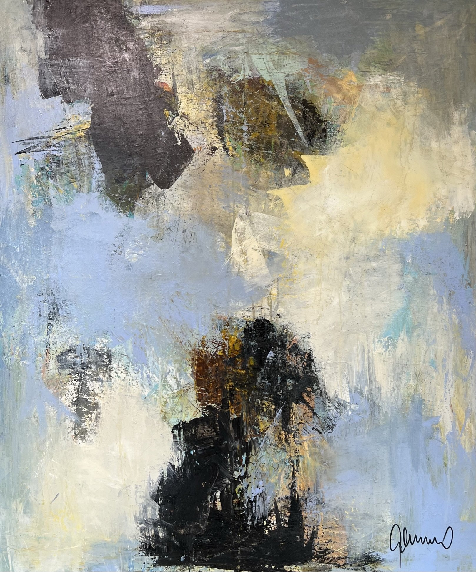 Susanne Gemmer 100x120cm abstrakt maleri