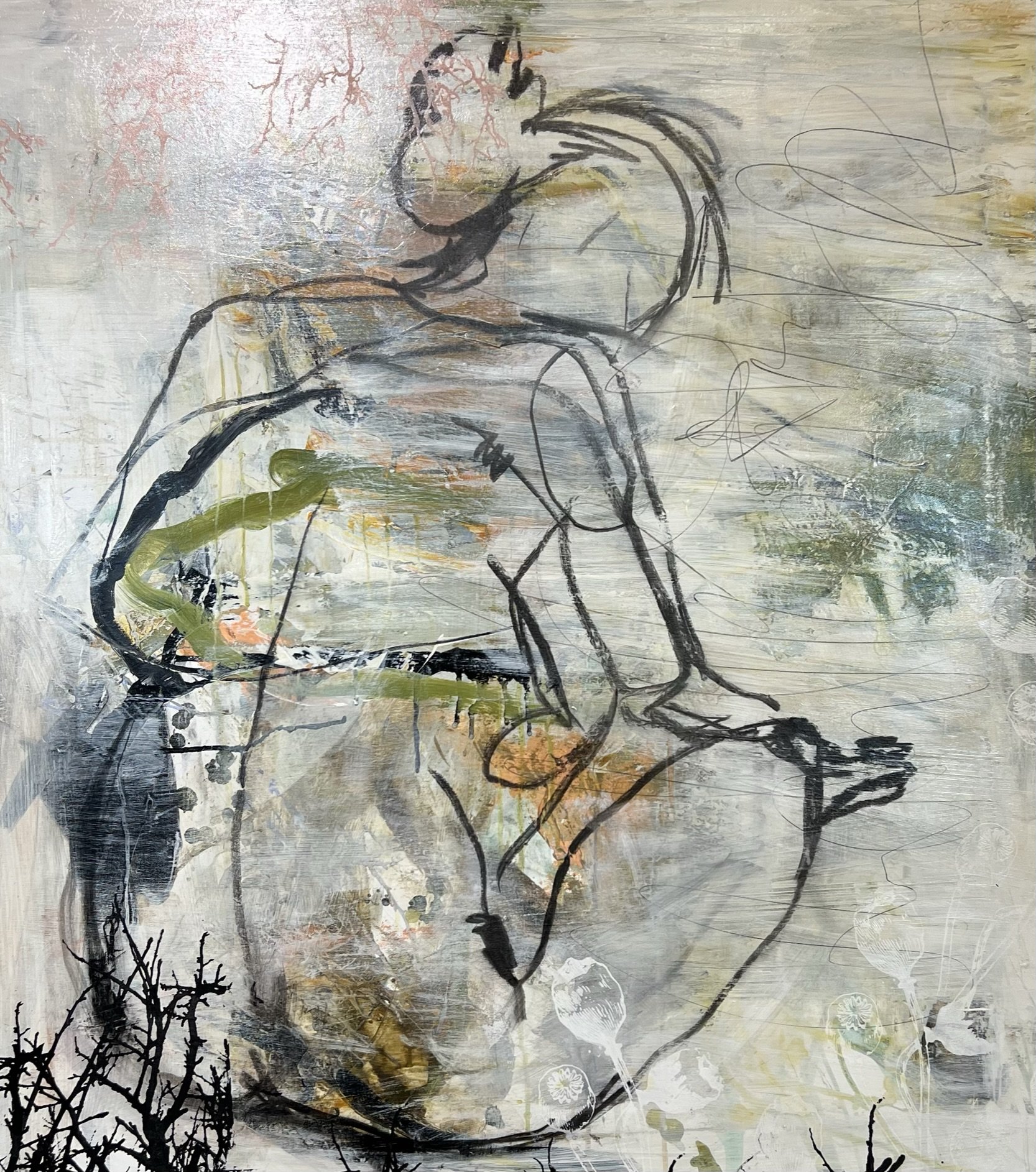 Rie Brdsgaard  90x100cm maleri  med ngen figur
