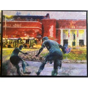 Stadion Aarhus 100x130cm af Sarah H�i