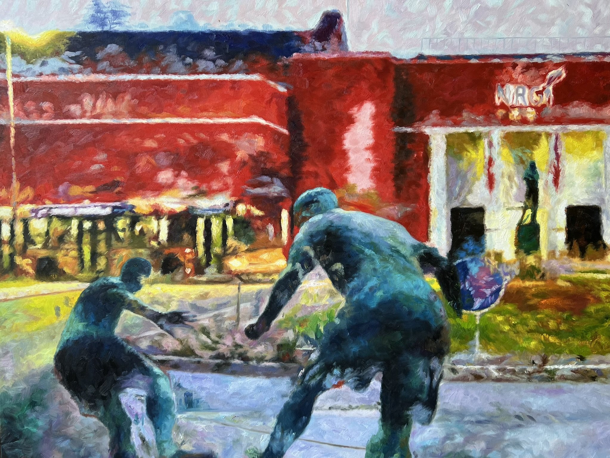 Stadion Aarhus 100x130cm af Sarah Hi