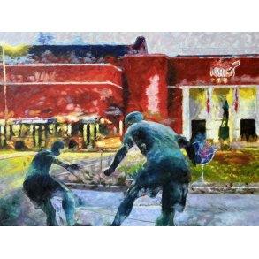 Stadion Aarhus 100x130cm af Sarah H�i