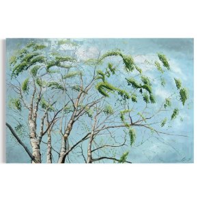 Birkenes harmoniske sang 100x150cm maleri af Anne Mette Harkes