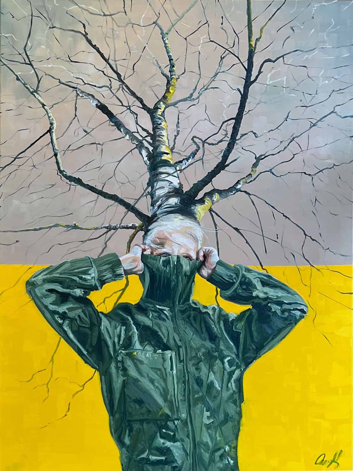Associationsrkkeflger i thermo 90x120cm maleri af Anne Mette Harkes