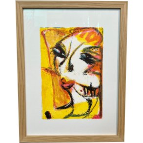 Portrt, Litografi af Inge Hrup 33x43cm