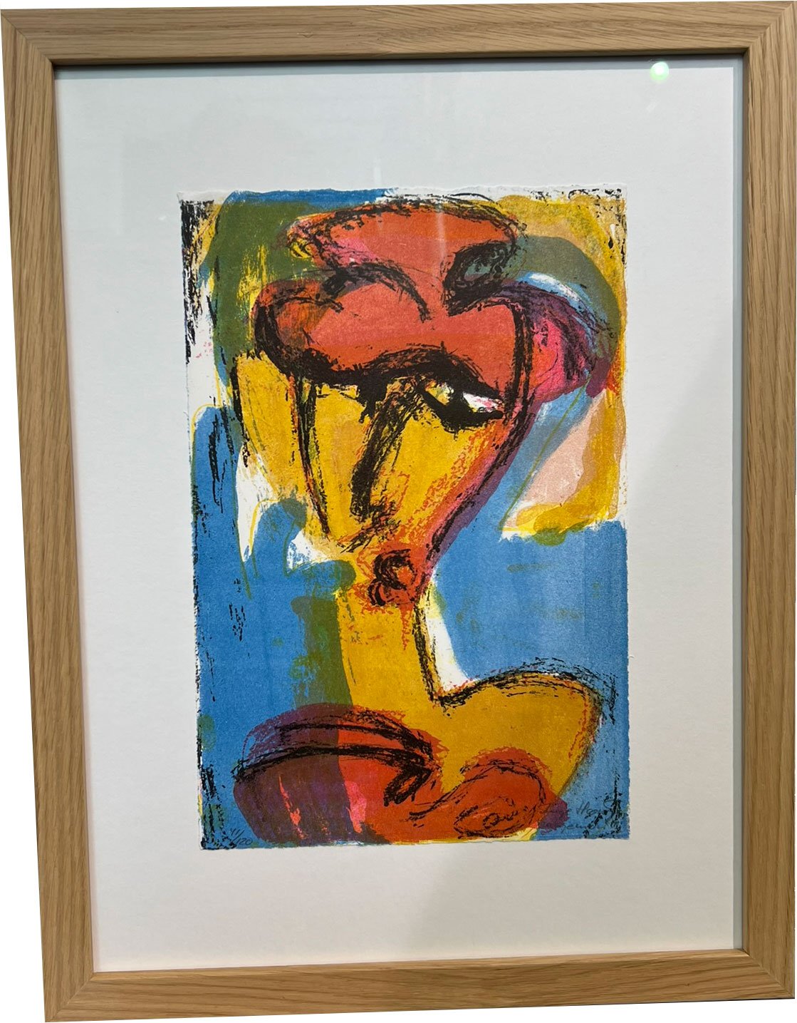 Portrt, Litografi af Inge Hrup 33x43cm