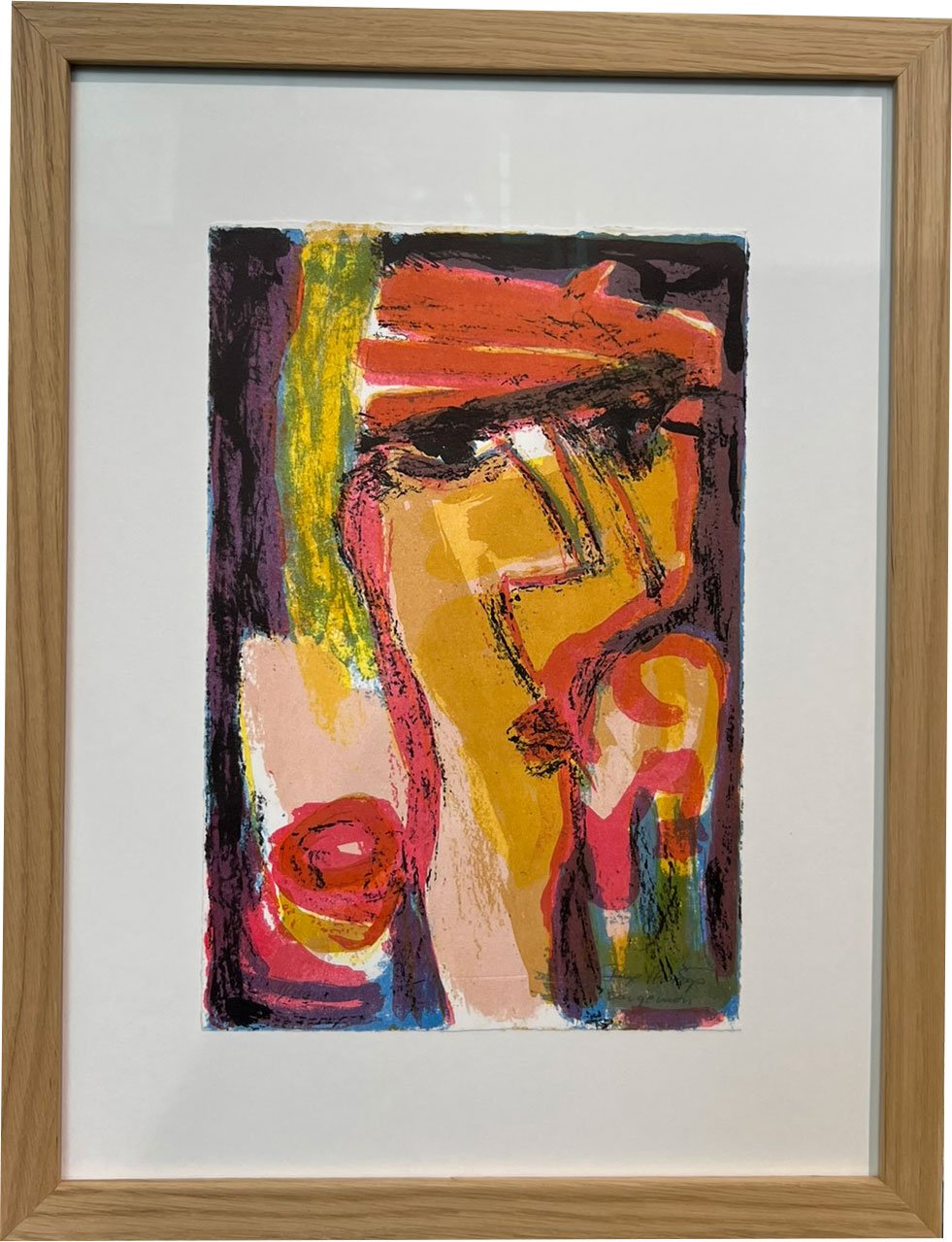 Portrt, Litografi af Inge Hrup 33x43cm
