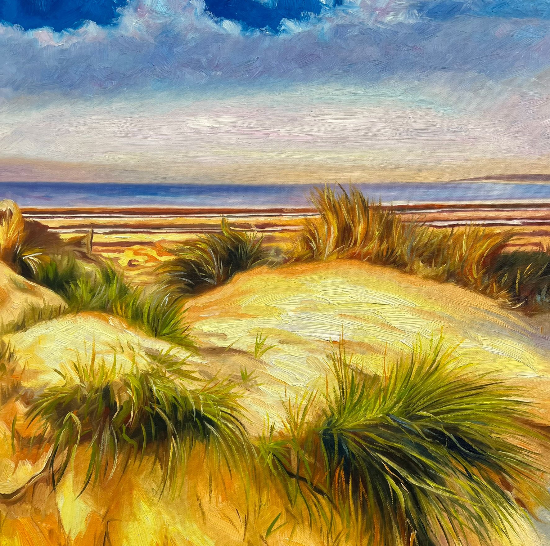 Skagensmaleri II, oliemaleri 50x50cm af Sarah Hi