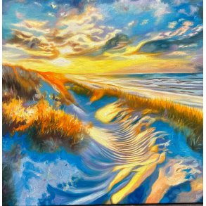 Skagensmaleri III, oliemaleri 50x50cm af Sarah Hi