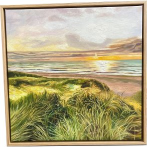 Skagensmaleri VIII, oliemaleri 50x50cm af Sarah Hi