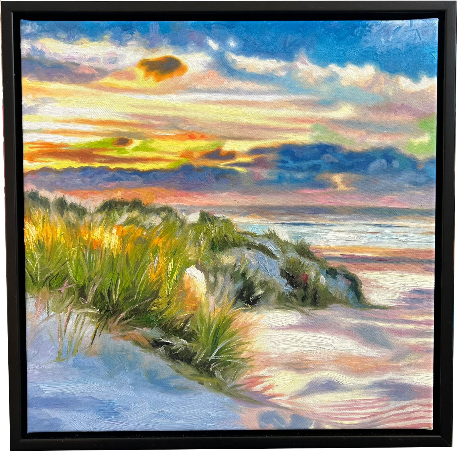 Skagensmaleri IX, oliemaleri 50x50cm af Sarah Hi