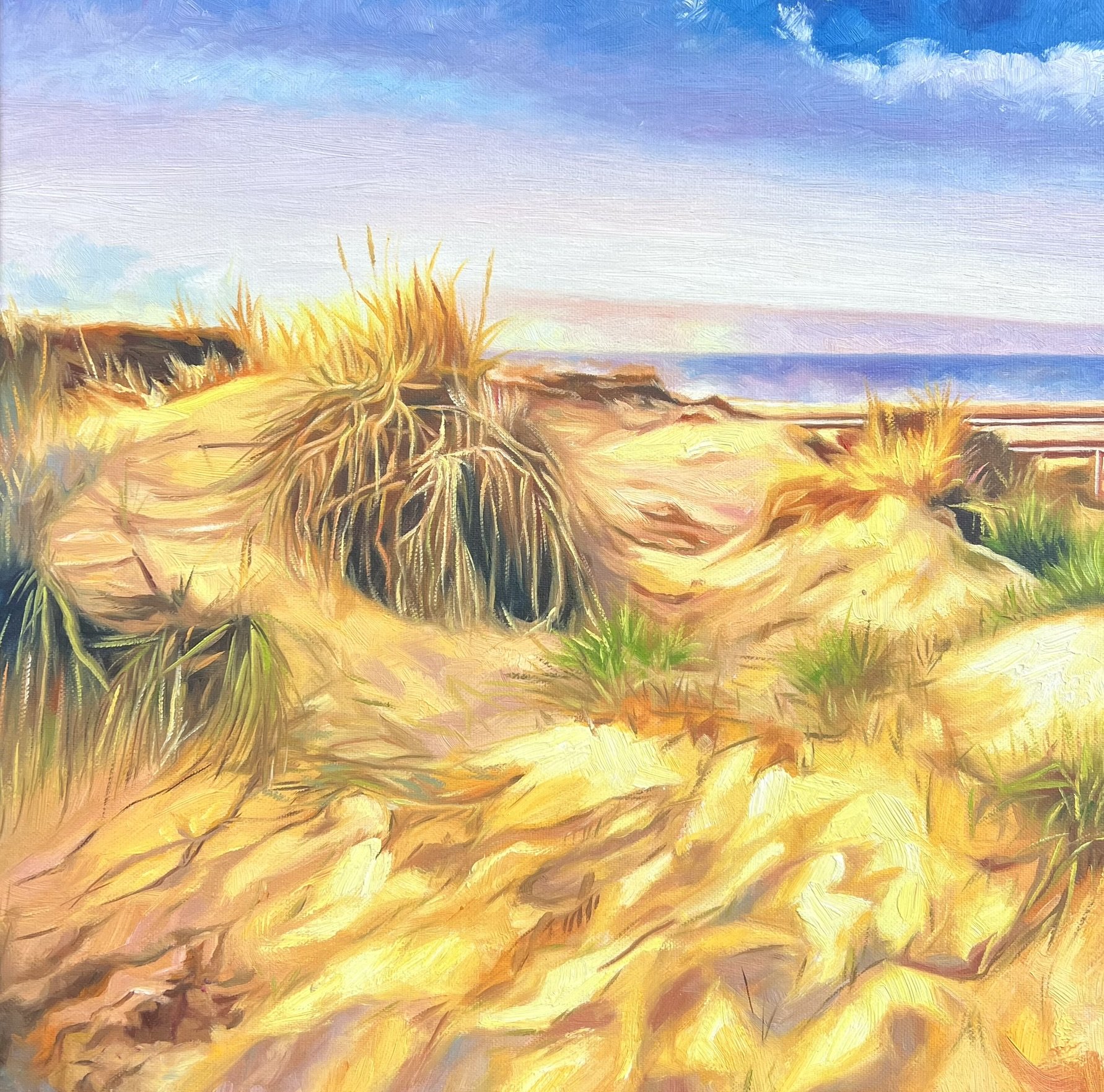 Skagensmaleri X, oliemaleri 50x50cm af Sarah Hi