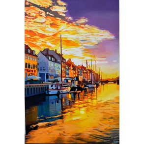 Nyhavnsmaleri af Sarah Hi 100x150cm