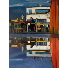 Cityscape, maleri af Sarah Hi 200x150cm