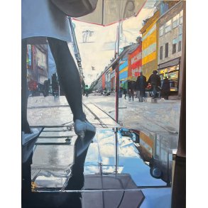 Cityscape, maleri af Sarah Hi 150x120cm