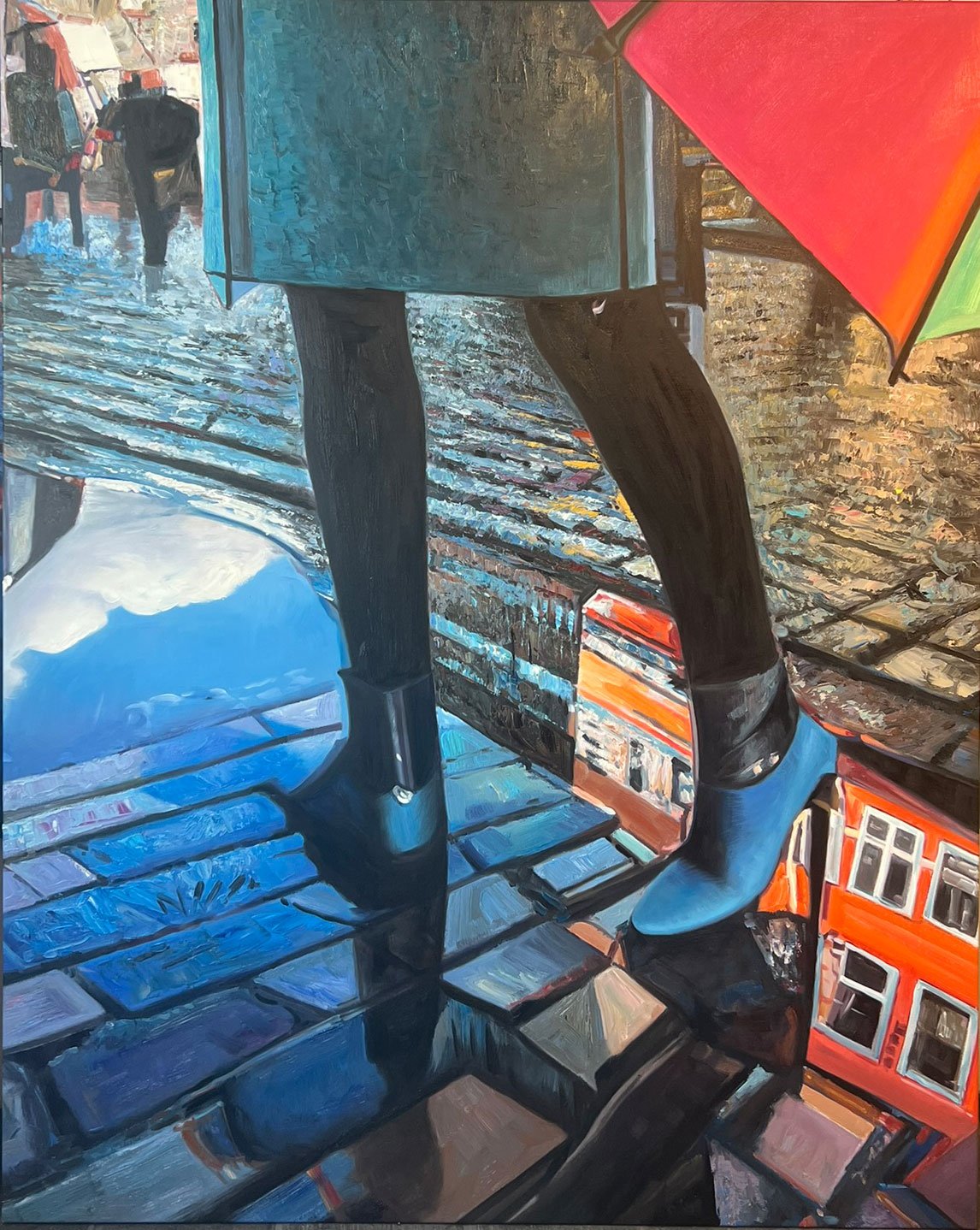Cityscape, maleri af Sarah Hi 150x120cm