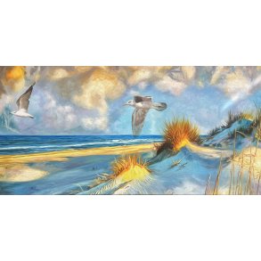 Ved Havet, oliemaleri 50x100cm