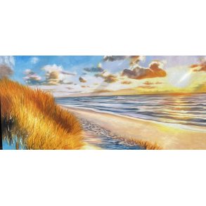 Ved Havet, oliemaleri 50x100cm