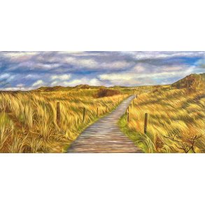 Ved Havet, oliemaleri 50x100cm