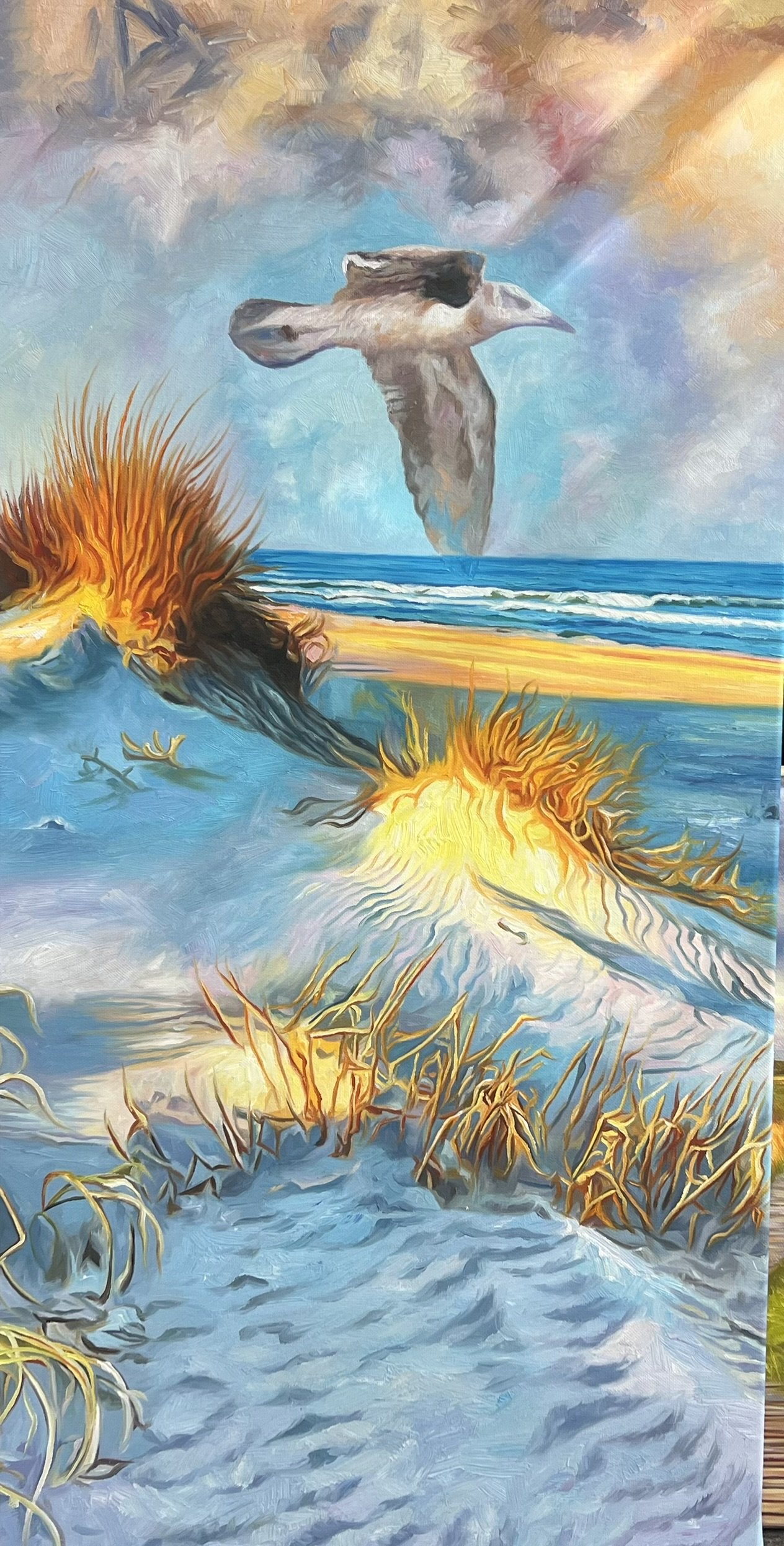 Ved Havet, oliemaleri 50x100cm
