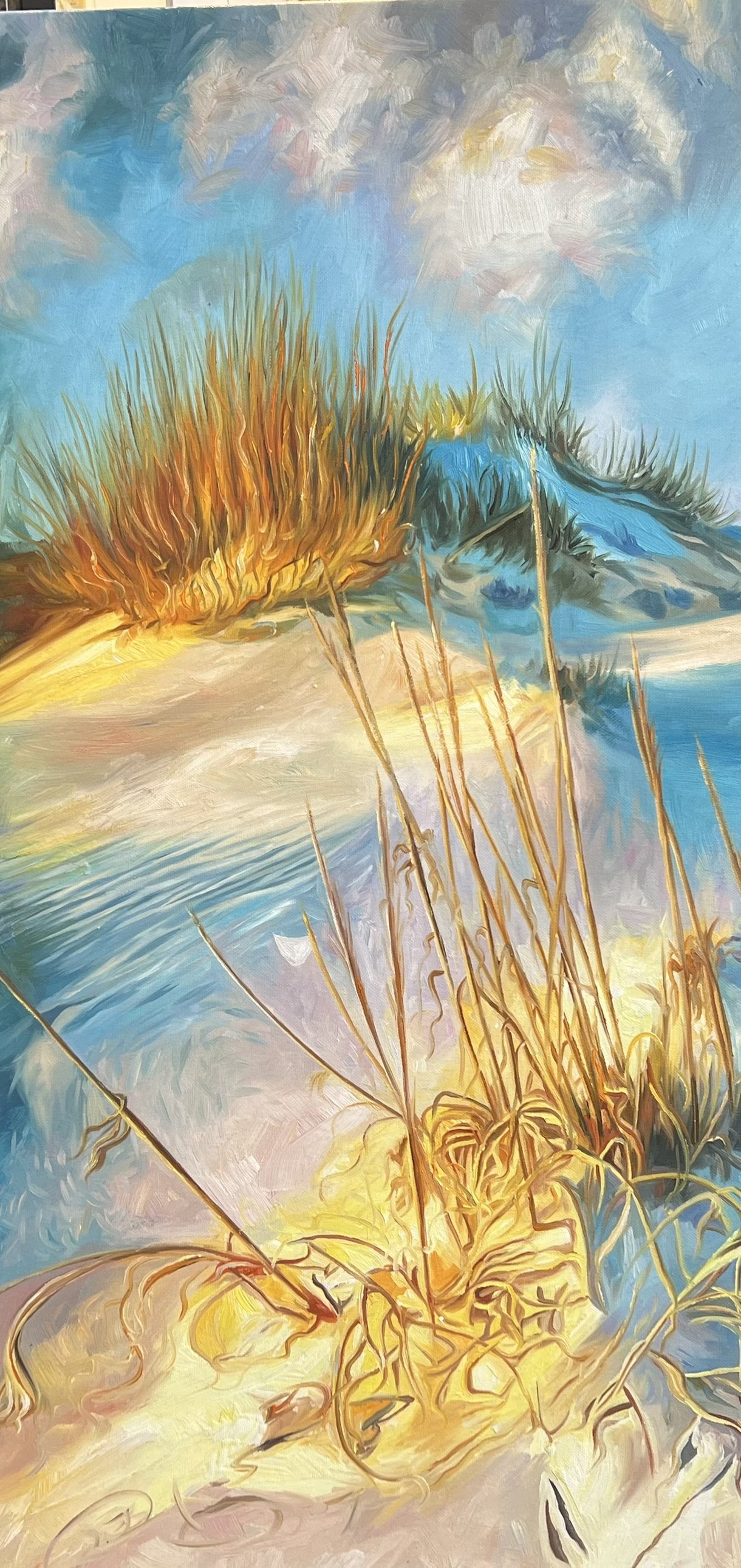Ved Havet, oliemaleri 50x100cm