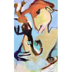 maleri af Inge Hrup, the gardener I, 50x80cm