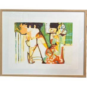 Litografi af Inge Hrup, Teselskabet 70x90cm