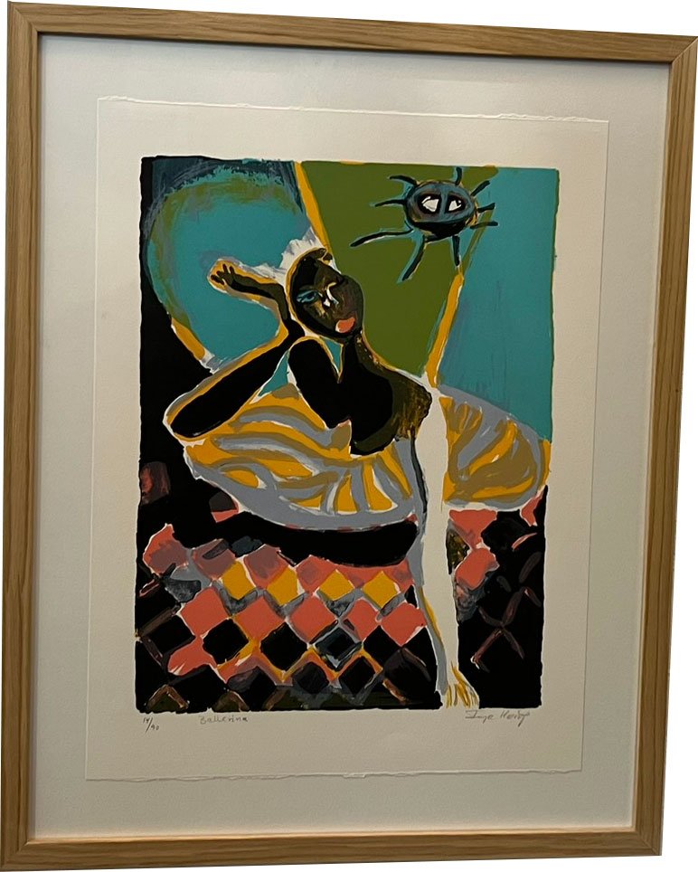 Litografi af Inge Hrup, Balerina 50x60cm