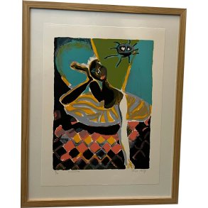 Litografi af Inge Hrup, Balerina 50x60cm