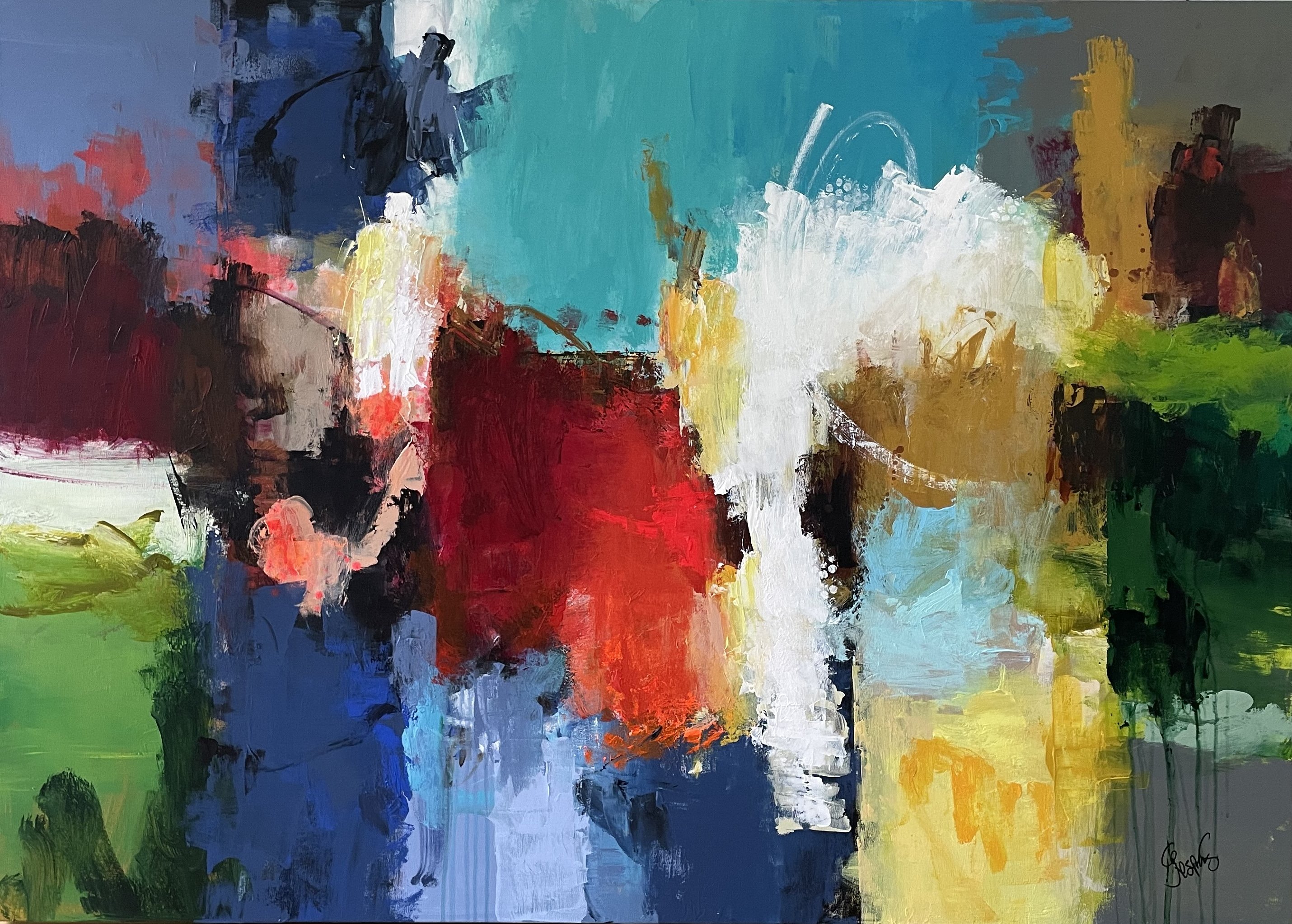 Another Day in Paradice 100x140cm maleri  af Jesper Srensen