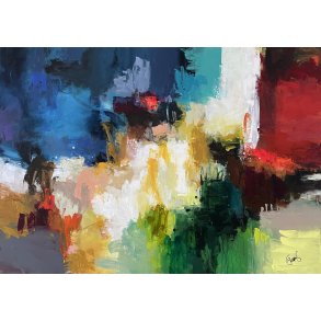 Somewhere in the sky 100x140cm maleri  af Jesper Srensen